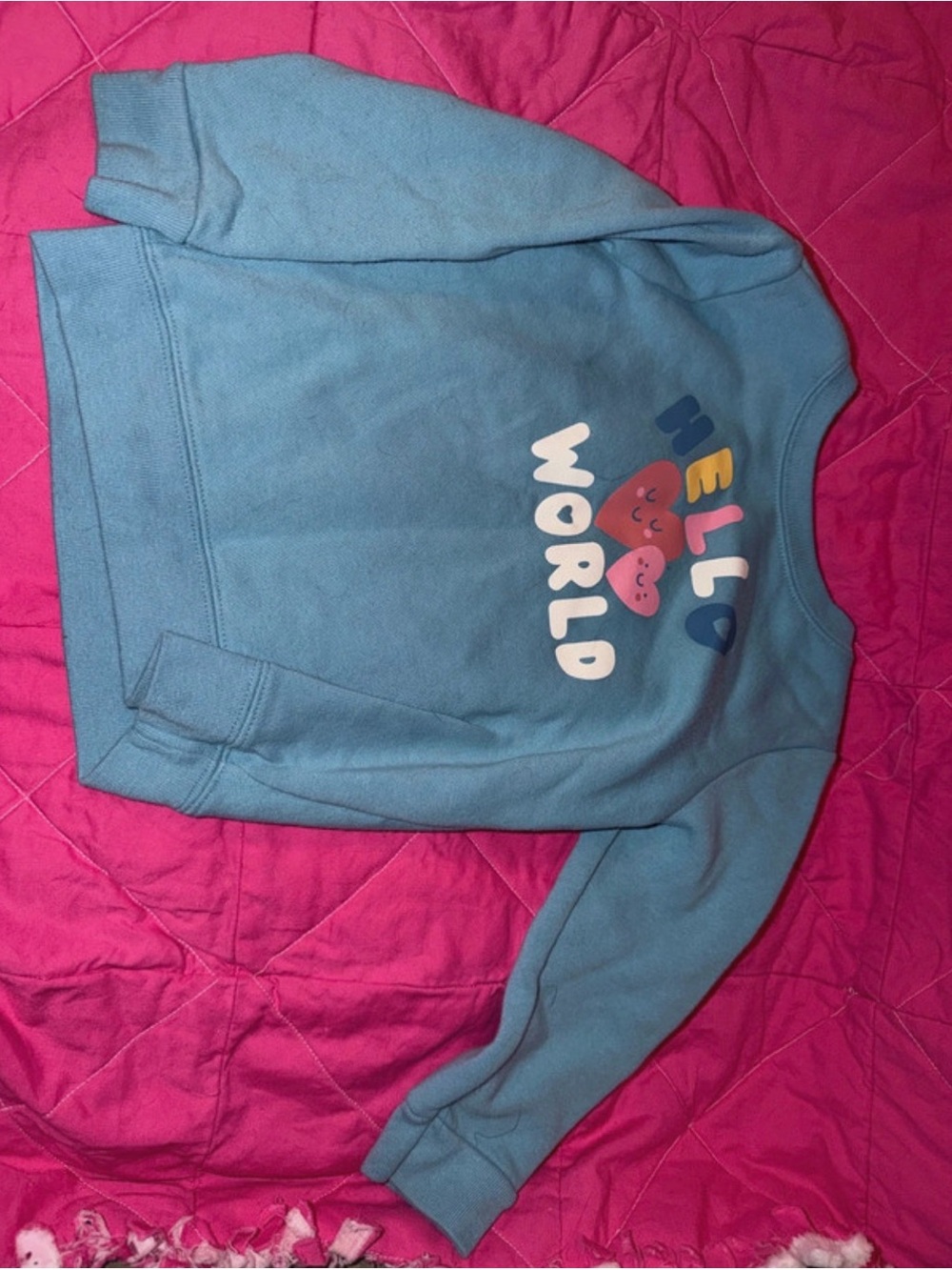 wonder nation Blue 'Hello World' Crewneck Sweatshirt